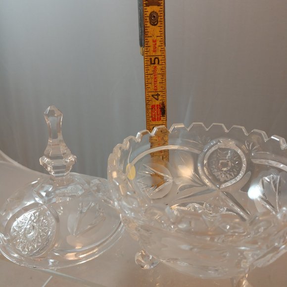 Crystal Footed Candy Dish with Lid - Picture 7 of 9